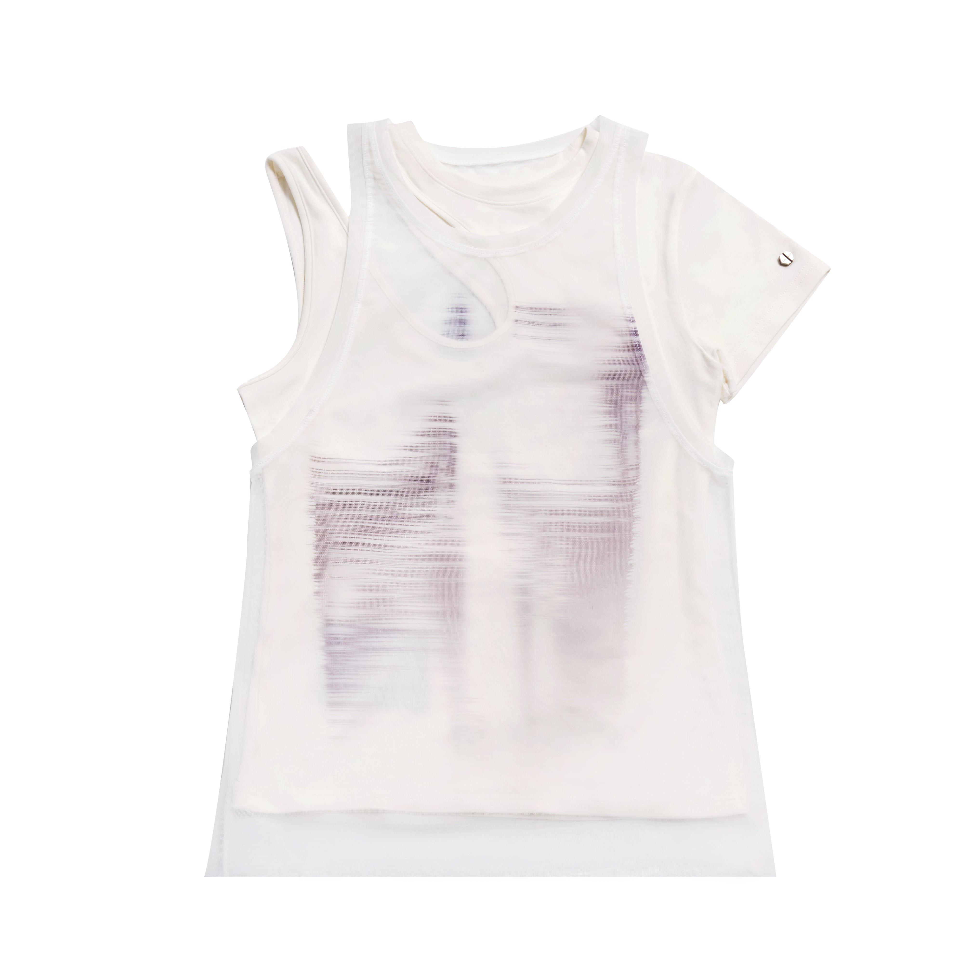 【Future Women:X-ray Collection】See -through T-Shirt - WHITE