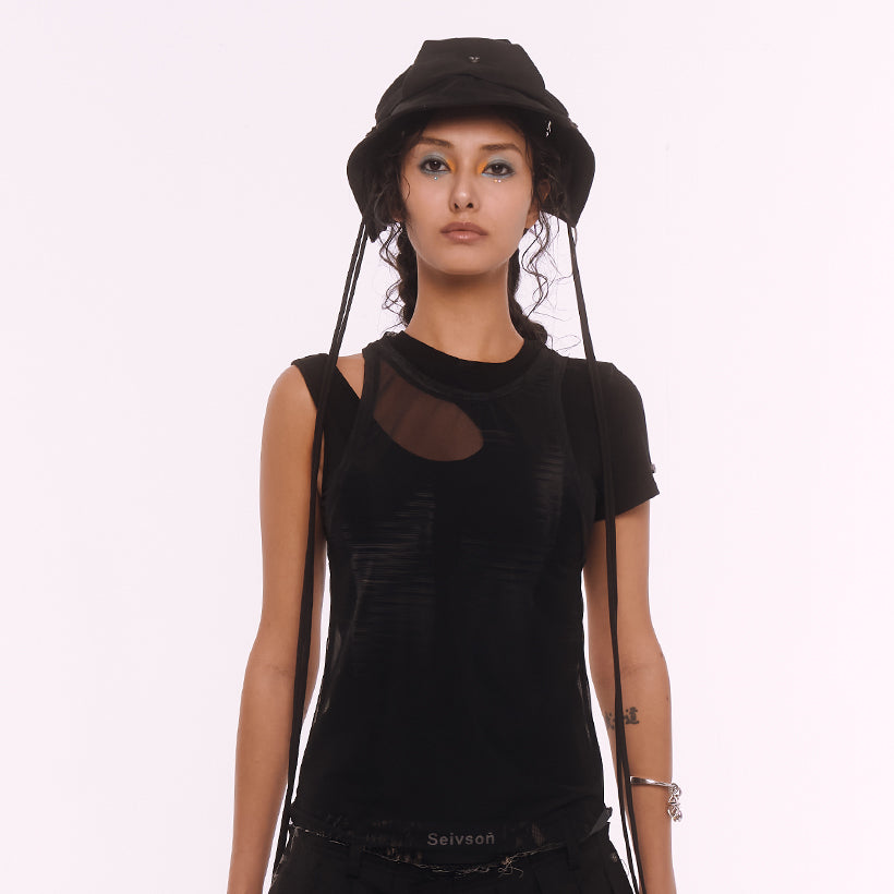 【Future Women:X-ray Collection】See -through T-Shirt - BLACK