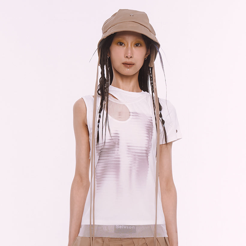 【Future Women:X-ray Collection】See -through T-Shirt - WHITE