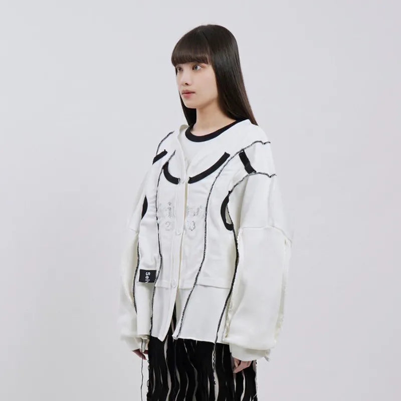 【 Seivson 2000 DIAMOND COLLECTION 】Fluid Sculptural Knit Cardigan ㄧWHITE