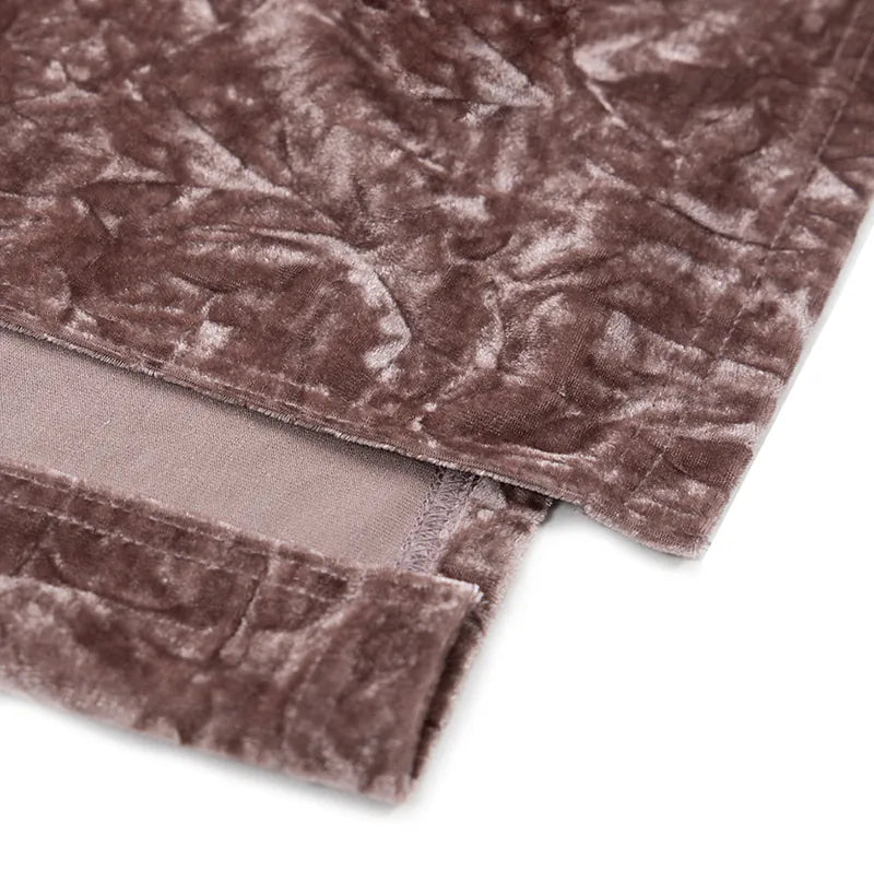 【Seivson 2024SS】光沢布とネットレースのパッチワークベロアスカート -ROSE PINK