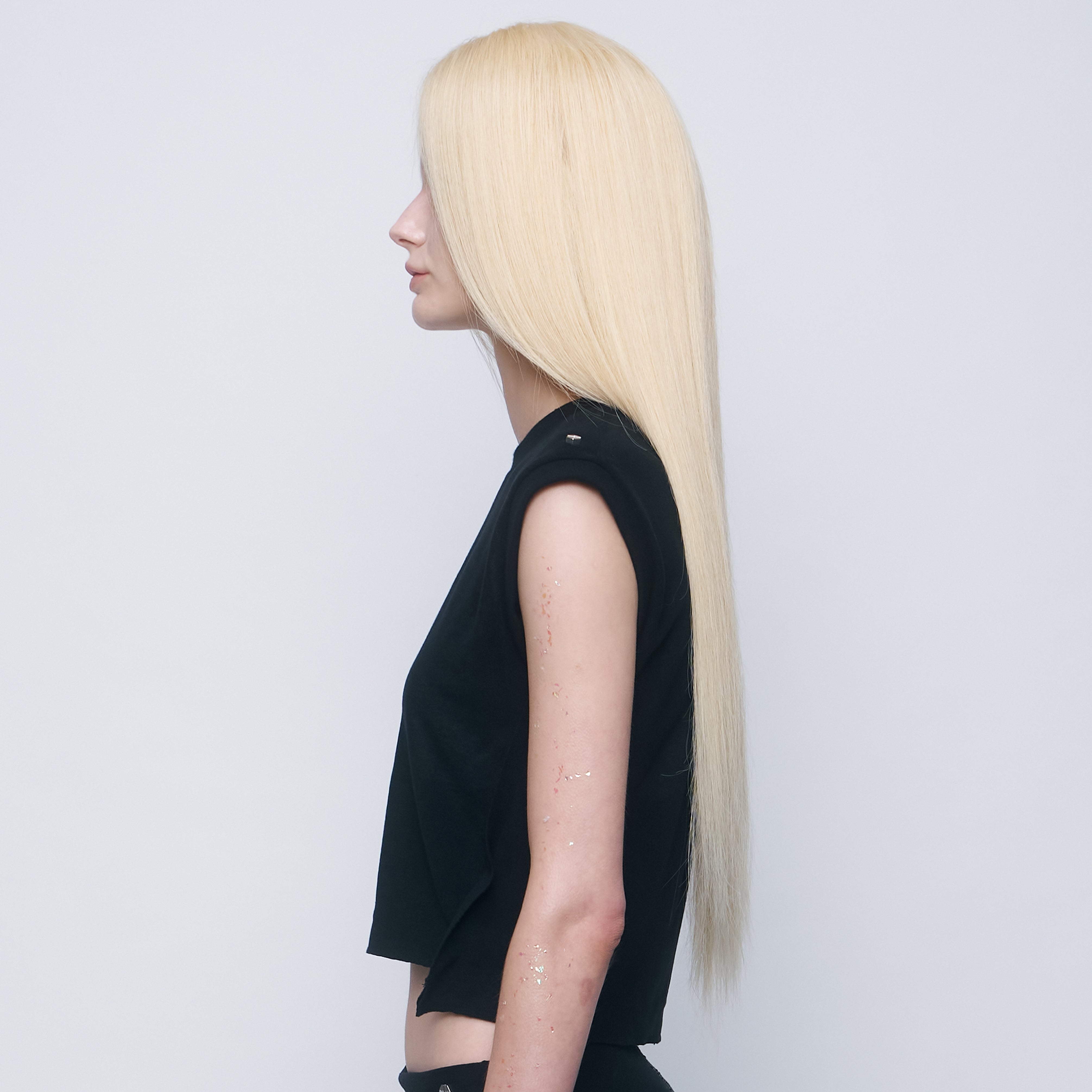 【S$ Diamond Dollar Collection】Exposed Stitch Diamond Dollar Logo Vest - BLACK