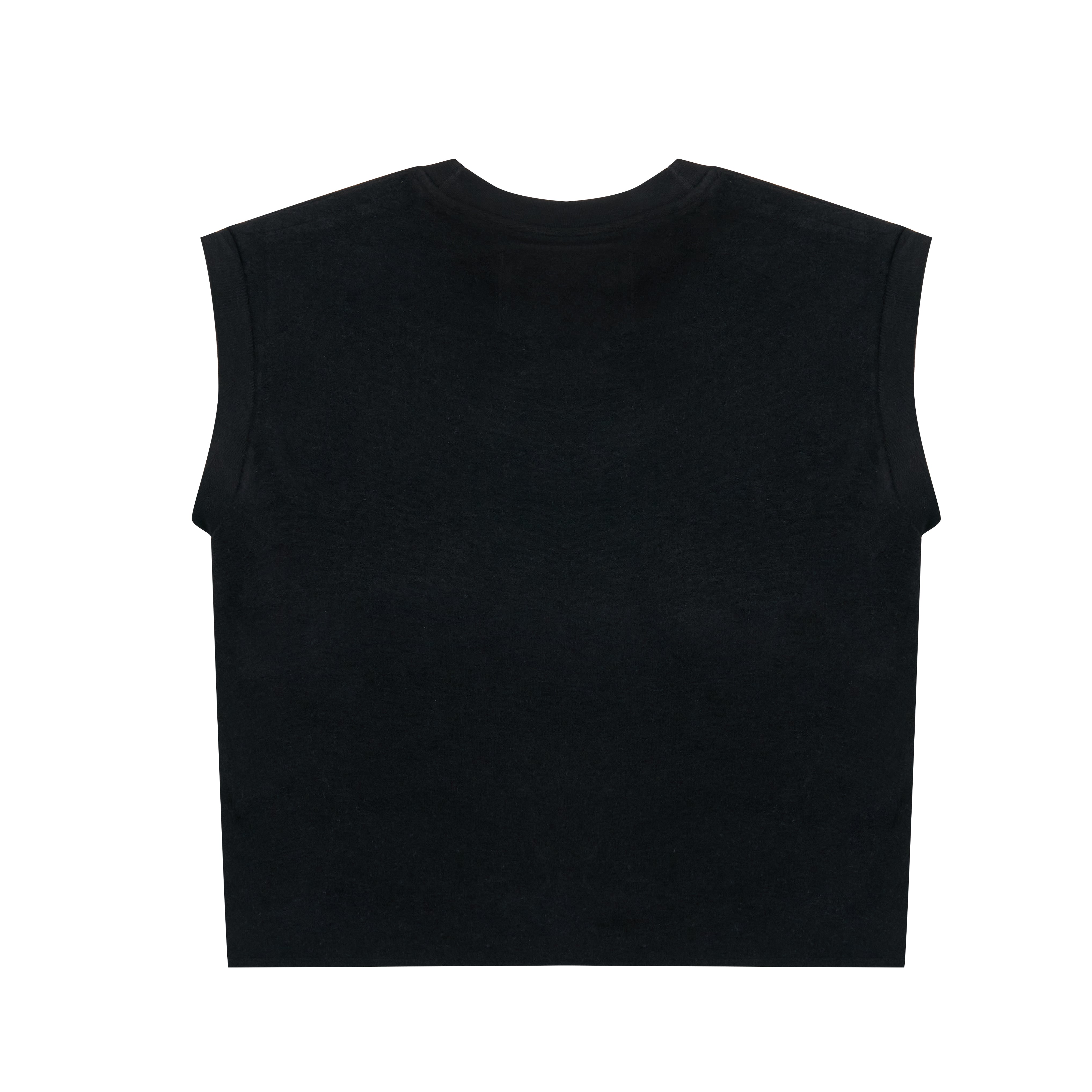 【S$ Diamond Dollar Collection】Exposed Stitch Diamond Dollar Logo Vest - BLACK