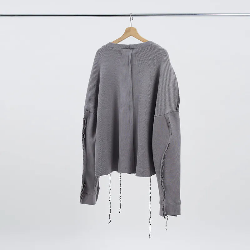 【 Seivson 2000 DIAMOND COLLECTION 】Fluid Sculptural Knit Cardigan ㄧGRAY