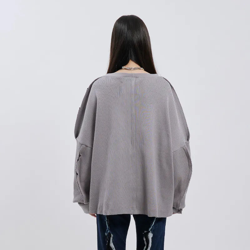 【 Seivson 2000 DIAMOND COLLECTION 】Fluid Sculptural Knit Cardigan ㄧGRAY