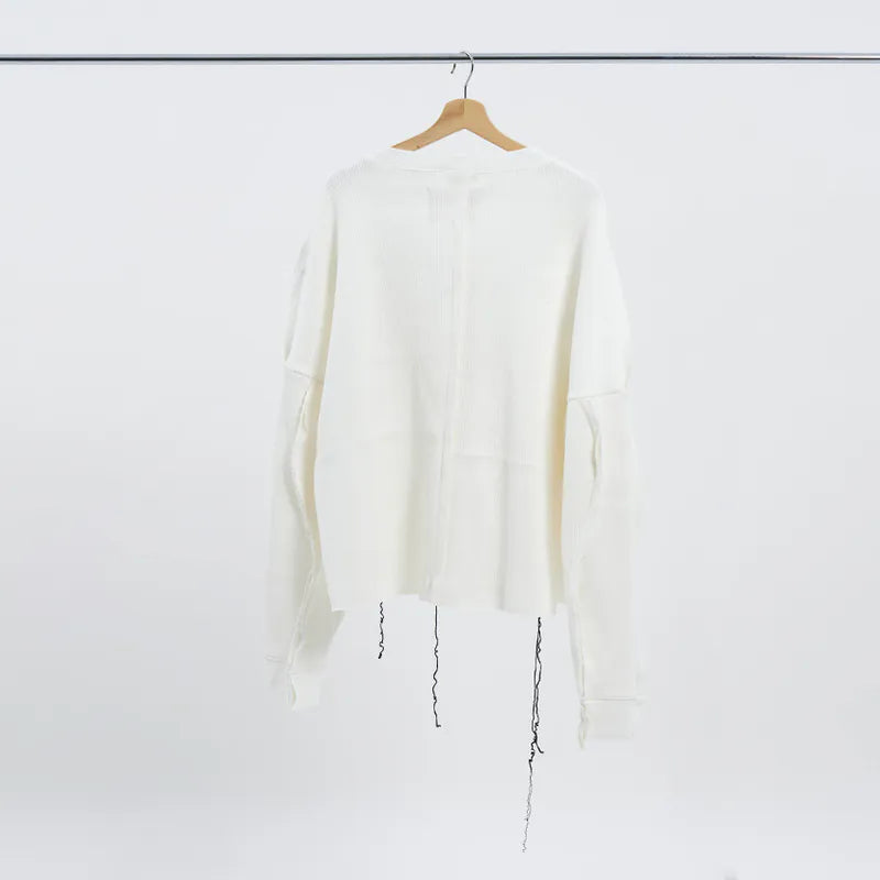 【 Seivson 2000 DIAMOND COLLECTION 】Fluid Sculptural Knit Cardigan ㄧWHITE