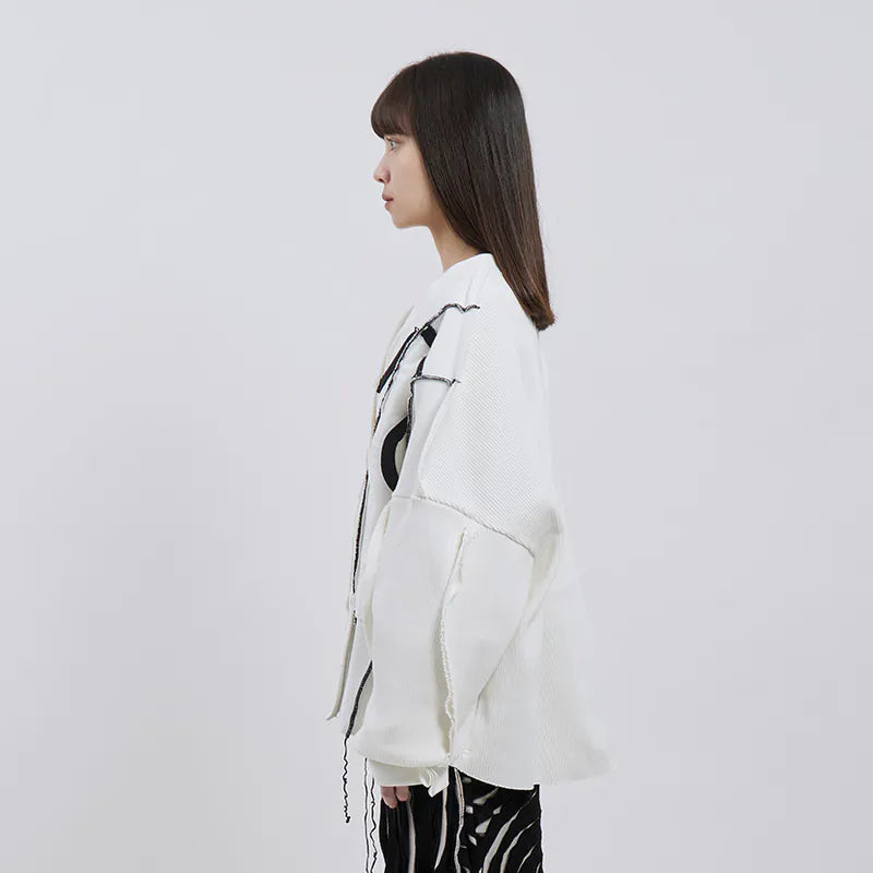 【 Seivson 2000 DIAMOND COLLECTION 】Fluid Sculptural Knit Cardigan ㄧWHITE