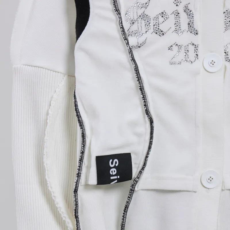 【 Seivson 2000 DIAMOND COLLECTION 】Fluid Sculptural Knit Cardigan ㄧWHITE