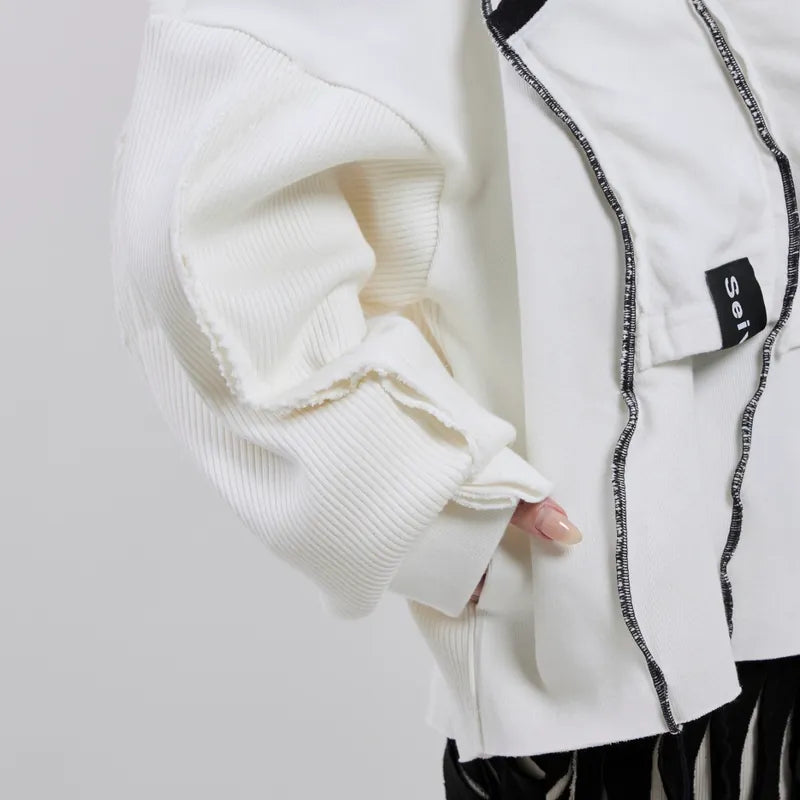 【 Seivson 2000 DIAMOND COLLECTION 】Fluid Sculptural Knit Cardigan ㄧWHITE