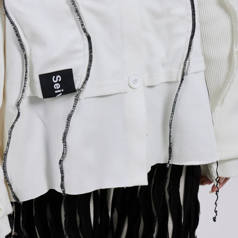 【 Seivson 2000 DIAMOND COLLECTION 】Fluid Sculptural Knit Cardigan ㄧWHITE