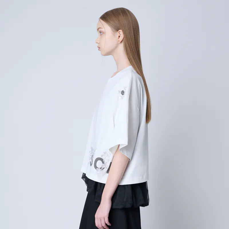 【Seivson JAPAN “さくら 桜 ” 】限定ショート丈T-shirt - WHITE