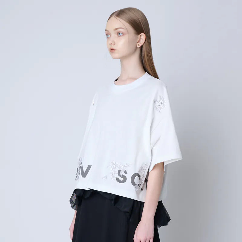 【Seivson JAPAN “さくら 桜 ” 】限定ショート丈T-shirt - WHITE