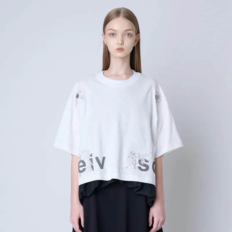 【Seivson JAPAN “さくら 桜 ” 】限定ショート丈T-shirt - WHITE