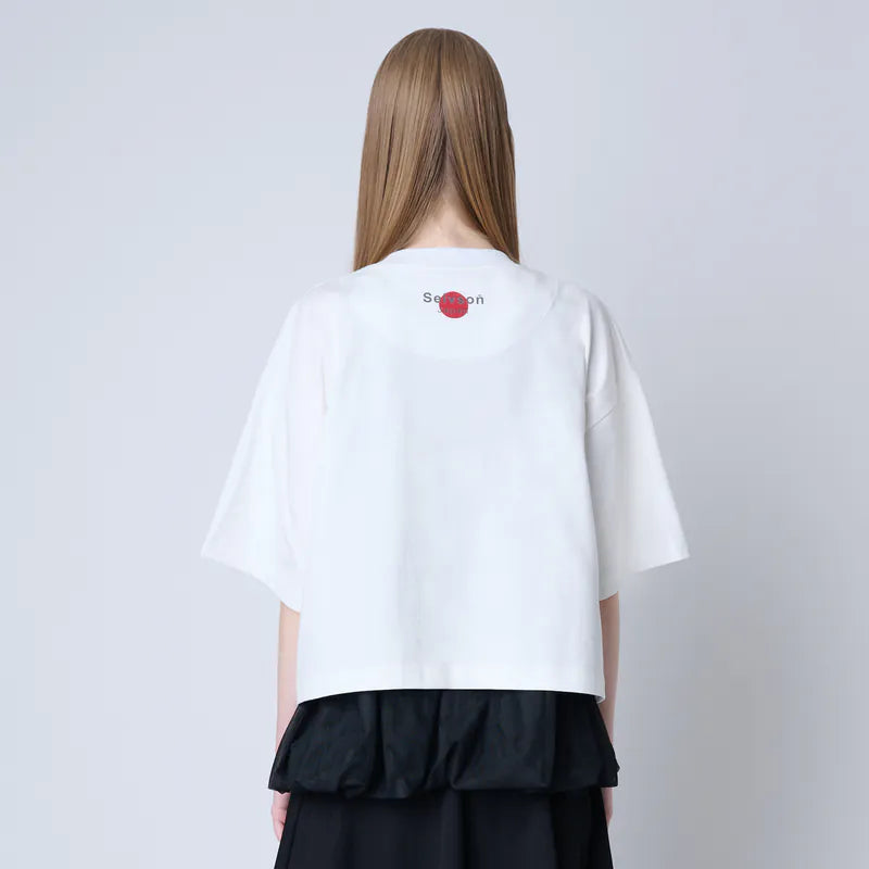 【Seivson JAPAN “さくら 桜 ” 】限定ショート丈T-shirt - WHITE