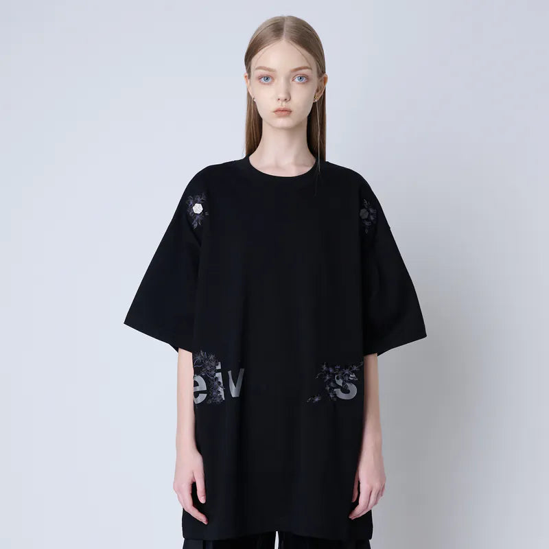 【Seivson JAPAN “さくら 桜 ” 】限定ロング丈T-shirt - BLACK