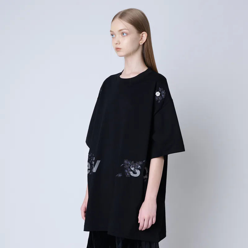 【Seivson JAPAN “さくら 桜 ” 】限定ロング丈T-shirt - BLACK