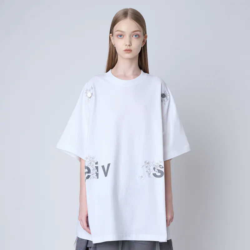 【Seivson JAPAN “さくら 桜 ” 】限定ロング丈T-Shirt  - WHITE