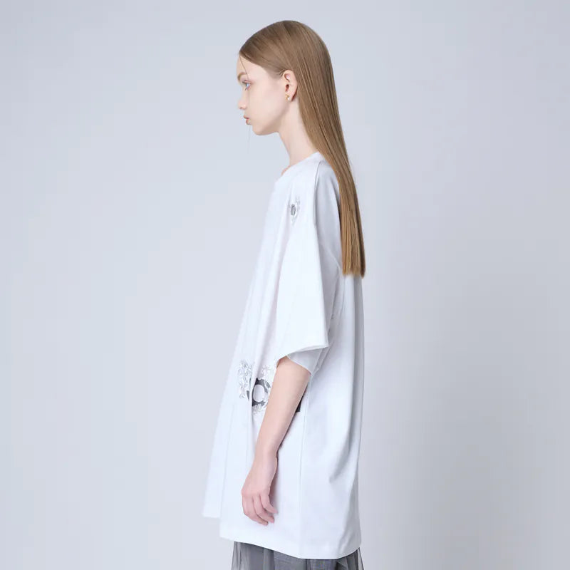 【Seivson JAPAN “さくら 桜 ” 】限定ロング丈T-Shirt  - WHITE