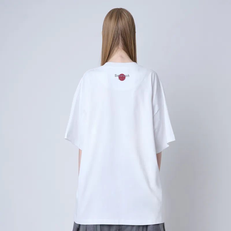 【Seivson JAPAN “さくら 桜 ” 】限定ロング丈T-Shirt  - WHITE