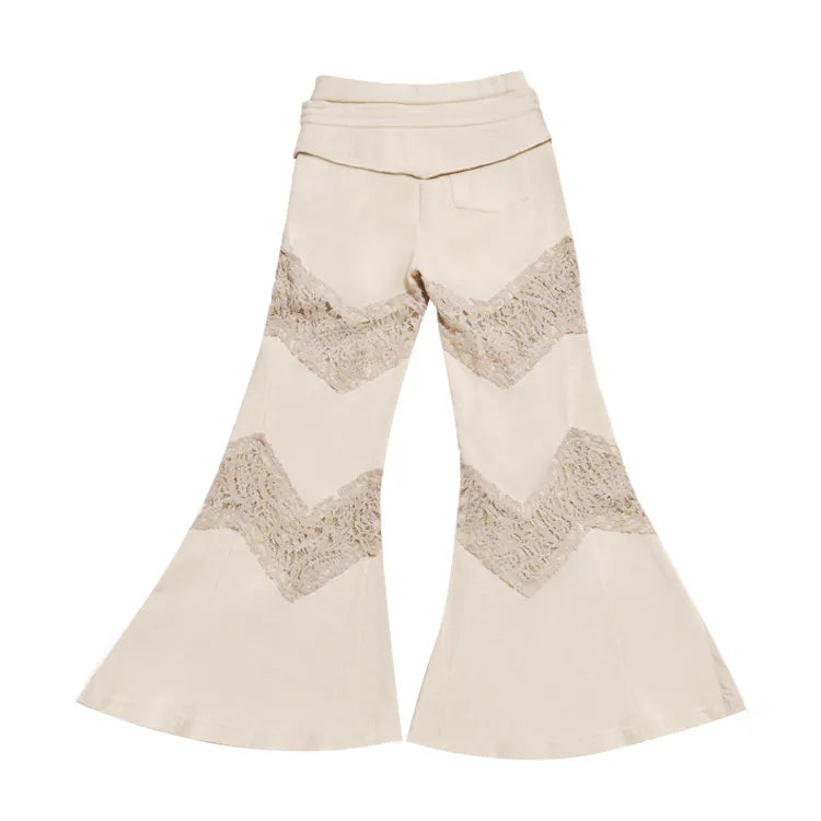 【Urban Cyber Collection】2-Way Layered V-Cut Lace Pants - KAKHI