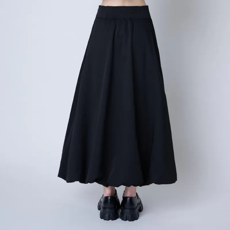 【Seivson X るー：雲の夢 】Cloud Puffy Long Skirt - BLACK