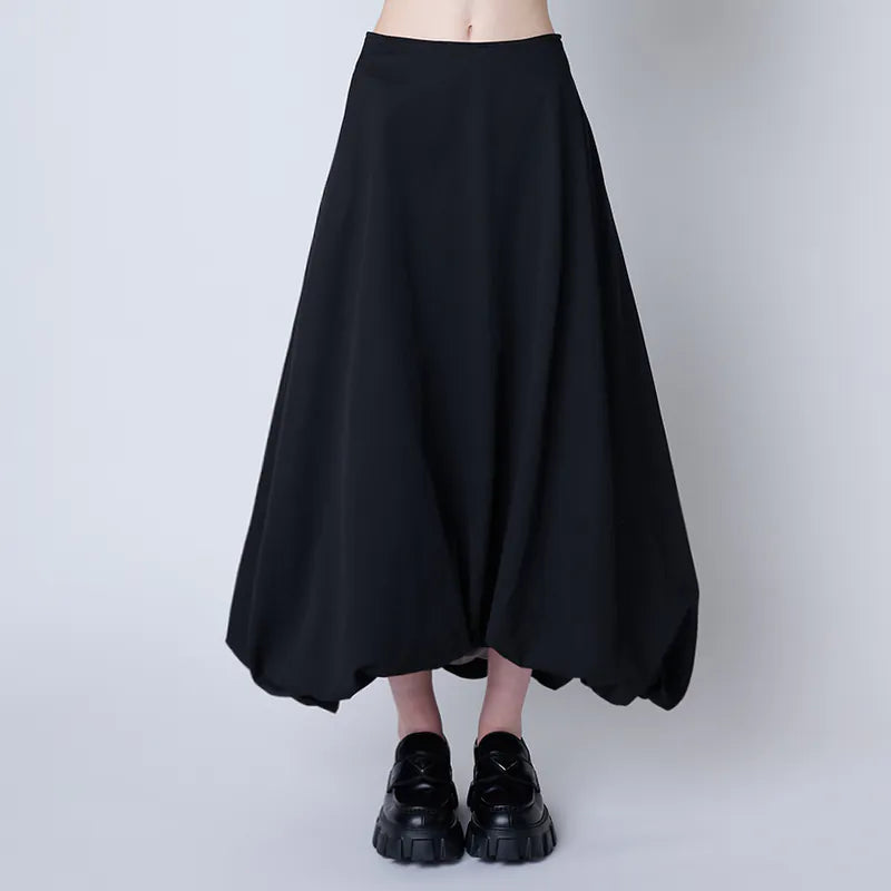 【Seivson X るー：雲の夢 】Cloud Puffy Long Skirt - BLACK