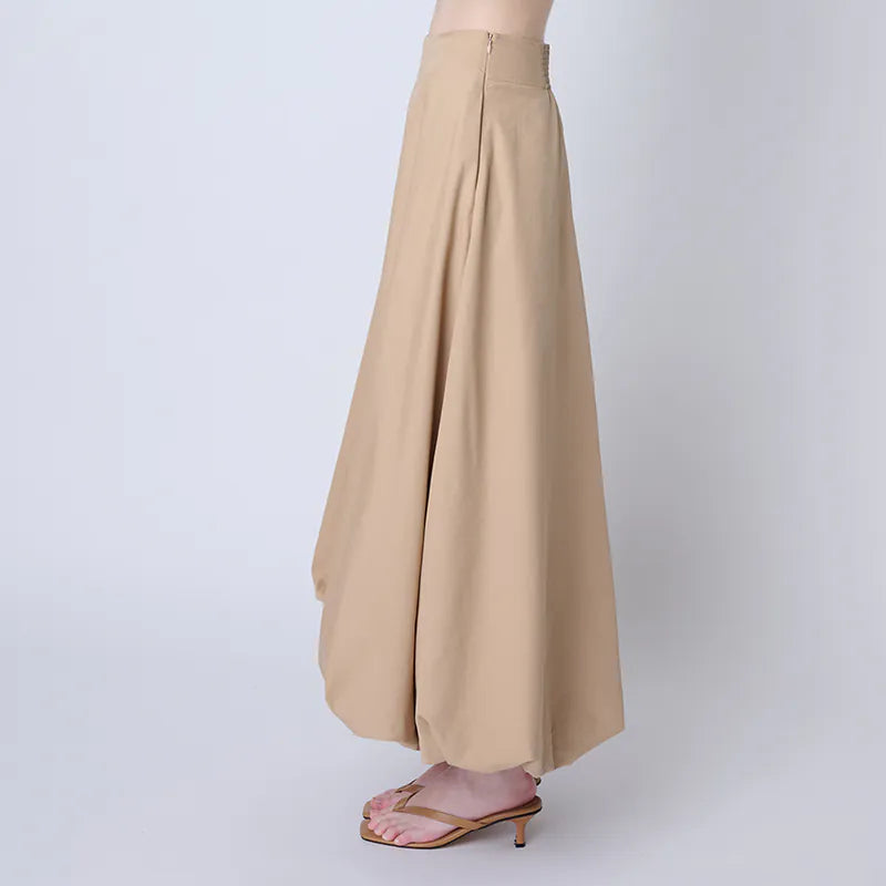 【Seivson X るー：雲の夢 】Cloud Puffy Long Skirt - KHAKI