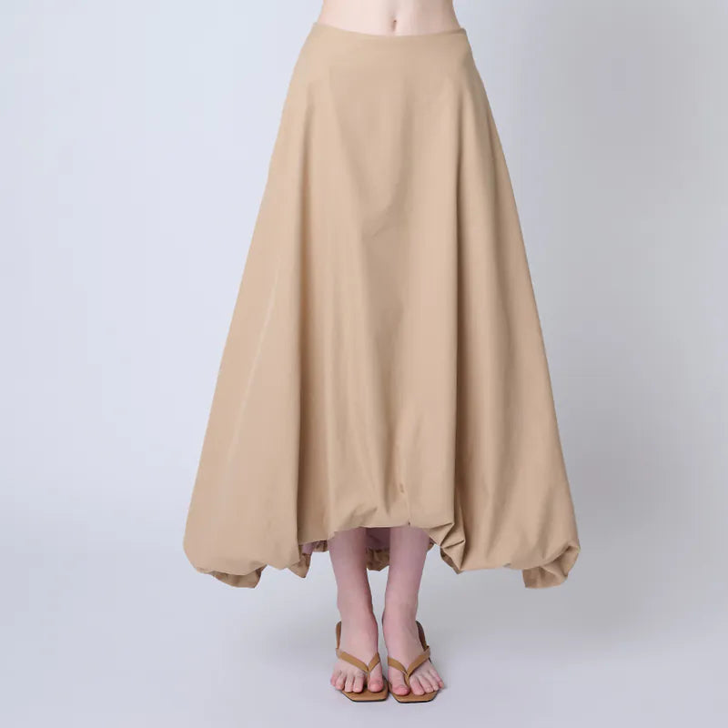 【Seivson X るー：雲の夢 】Cloud Puffy Long Skirt - KHAKI