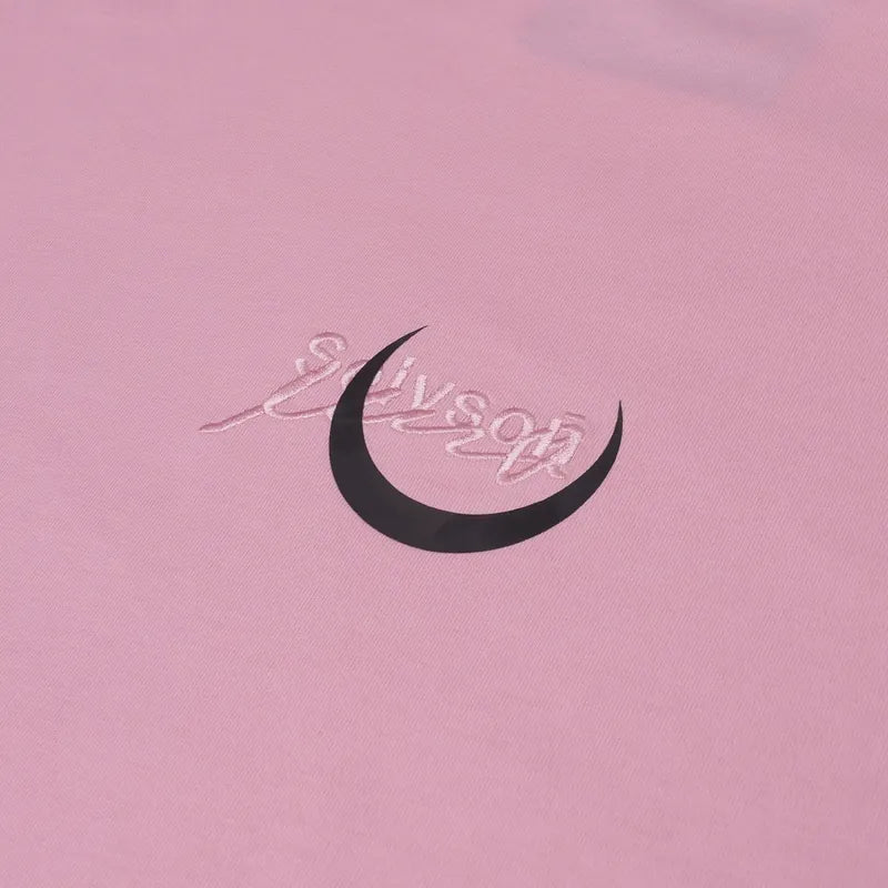 【Seivson x Mizuki 2023AW 】“THE MOON LOVE”　刺繍ロゴＴシャツ -PINK