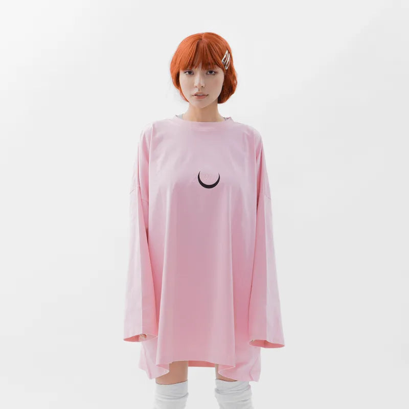 【Seivson x Mizuki 2023AW 】“THE MOON LOVE”　刺繍ロゴＴシャツ -PINK