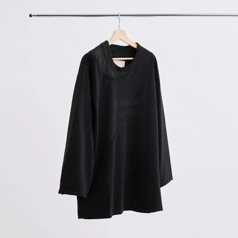 【Seivson X (A)crypsis®】MA-1 Multi-Processed Asymmetric Pleated T-Shirt ㄧ Black