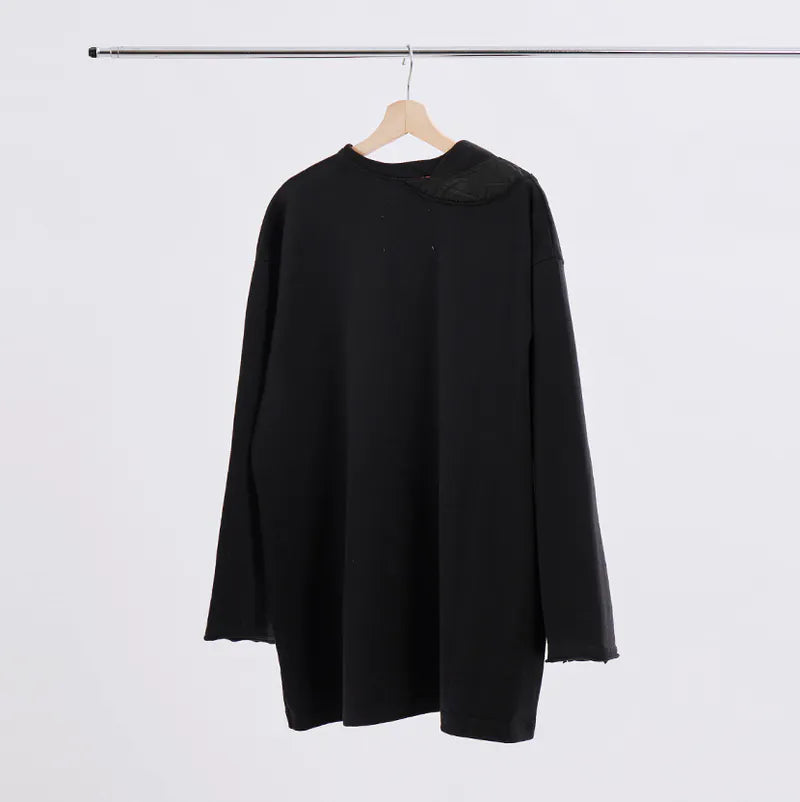 【Seivson X (A)crypsis®】MA-1 Multi-Processed Asymmetric Pleated T-Shirt ㄧ Black