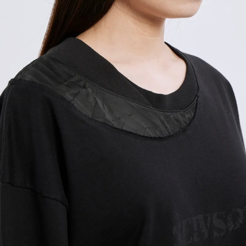 【Seivson X (A)crypsis®】MA-1 Multi-Processed Asymmetric Pleated T-Shirt ㄧ Black