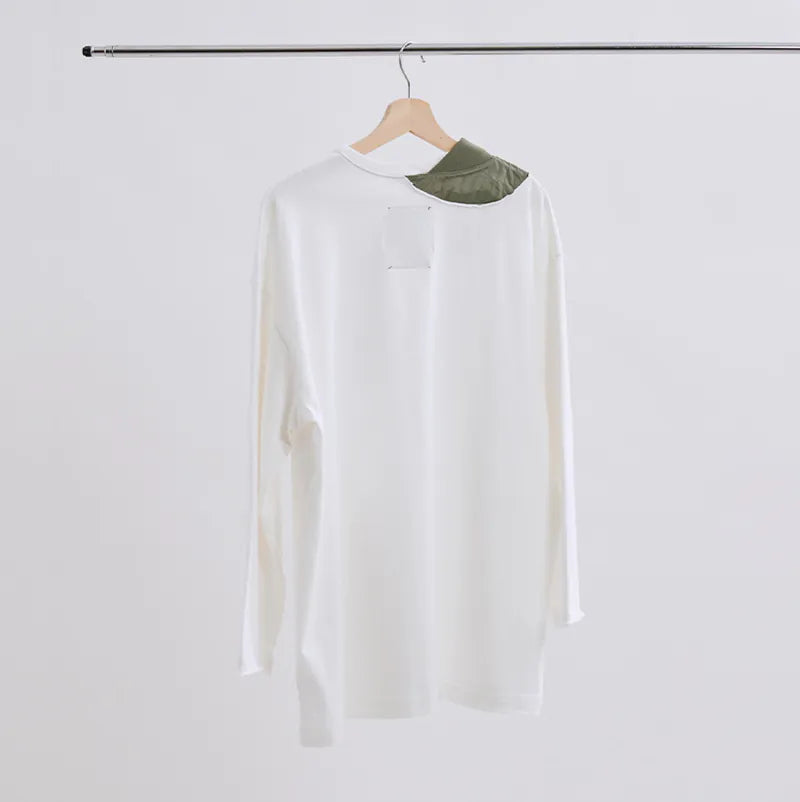 【Seivson X (A)crypsis®】 MA-1 Multi-Processed Asymmetric Pleated T-Shirt ㄧ White